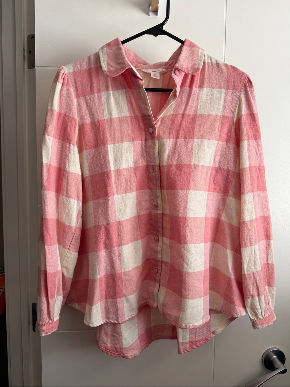 Jilly Joe Fresh Pink & Cream Plaid Button-Up Shirt